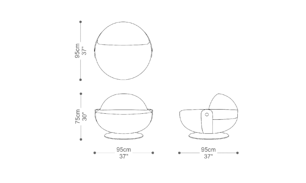 Image of the main dimensions of the product